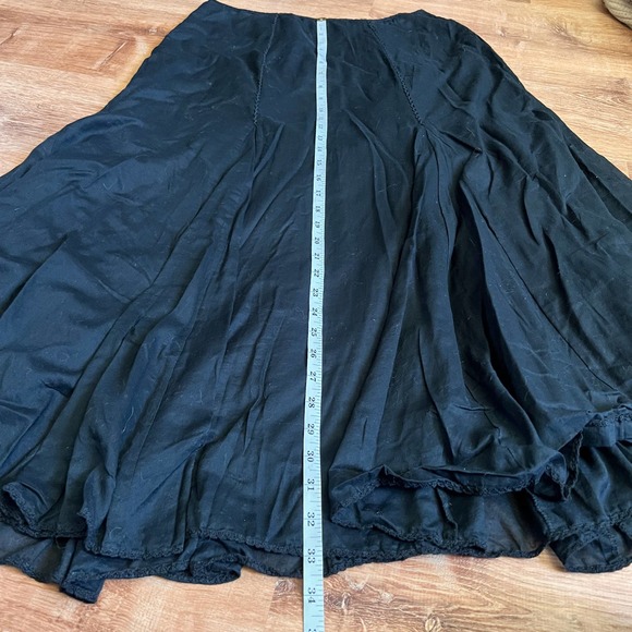 LAUREN RALPH LAUREN witchy flowy black lined maxi skirt side zip in size 6 - Picture 7 of 7